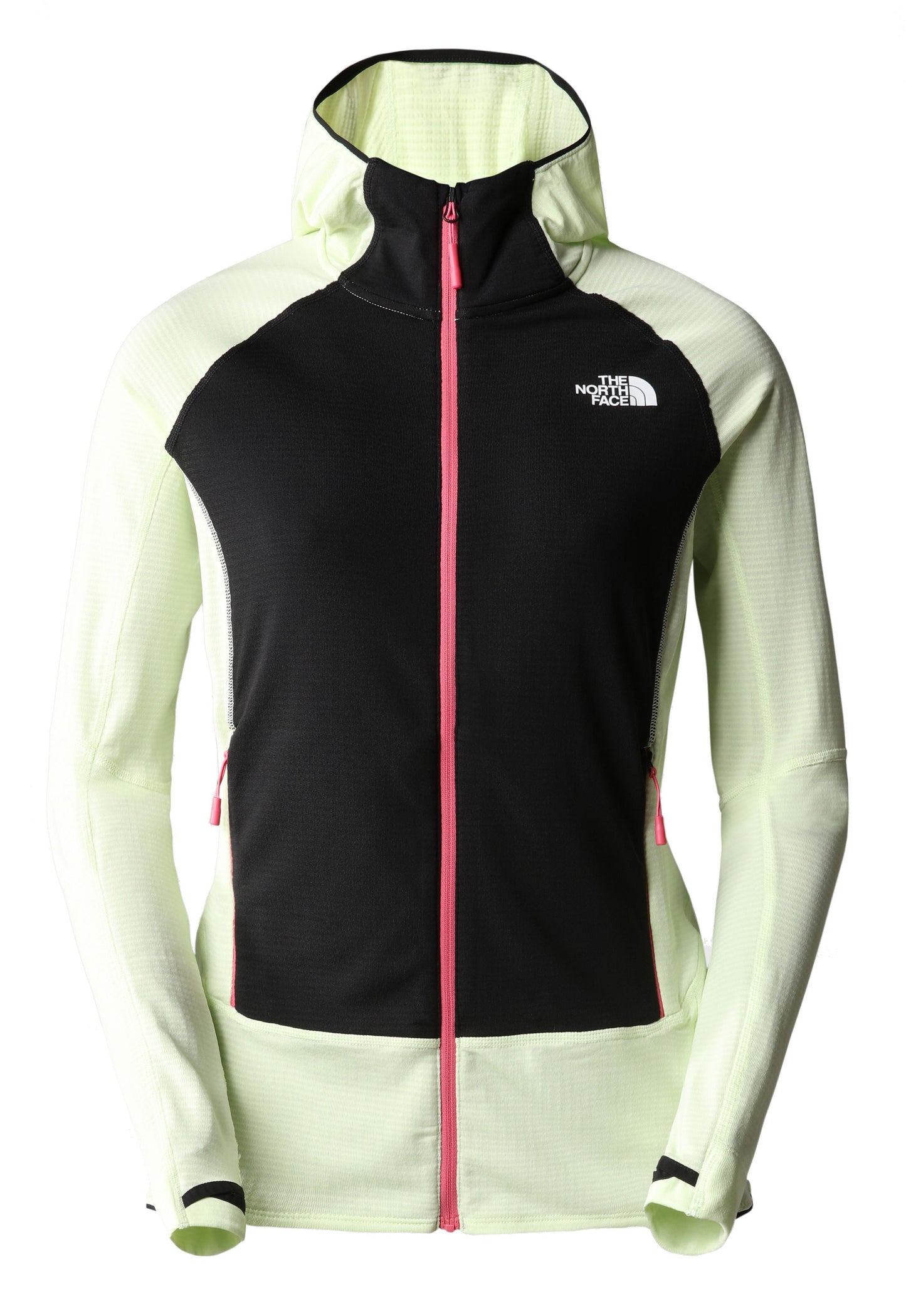 The North Face Womens Bolt Polartec Hoodie Lime Cream/TNF Black